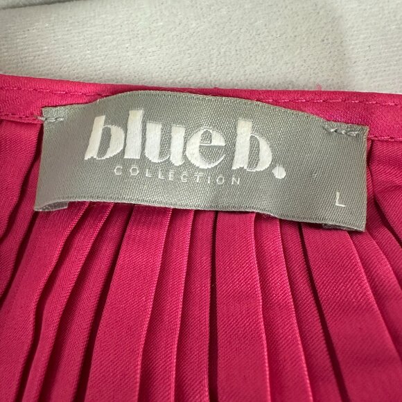 Blue B Collection Ruffled Pleated Pink Long Sleeve Blouse Blue B - Size Large - Picture 3 of 4
